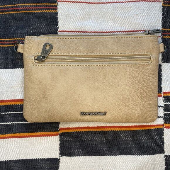 NWOT Montana West Leather Wristlet/Clutch/Crossbody Purse. Aztec Embossed. USA. - Picture 5 of 10